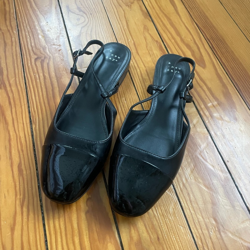 a new day Black Heeled Flats